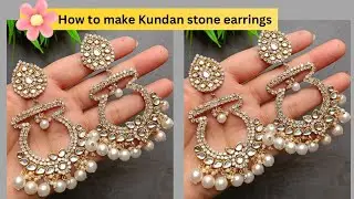 Party Wear Kundan Earrings | Kundan Stone Jewellery | craftverse creation #viral #youtube #trending