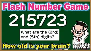 【No.029】Flash Number Games🧠 BRAIN TRAINING 💪 | Less than 20% correct in the 60s!?【9 Questions】