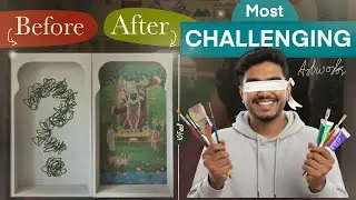 Challenging mandir wall 10 feet mural art | Full video in Hindi.