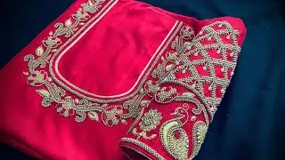 Elegant and heavy bridal blouse neck design