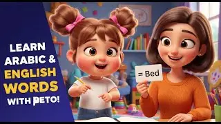 Learn English with Mom & Peto 👩‍👧 Fun Arabic to Englishكلمات ممتعة من العربية إلى الإنجليزية للأطفال