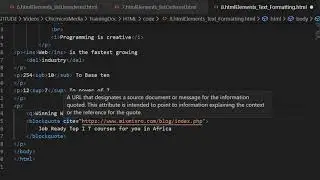 8. Complete Web Development:  HTML Text Formatting
