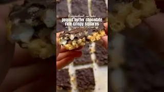 5 ingredient peanut butter chocolate rice crispy squares #shorts