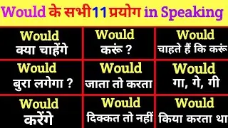 Would के सभी 11 concepts और Uses in English Speaking/Grammar | Modal verbs would in English grammar