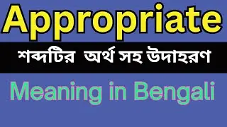 Appropriate Meaning In Bengali /Appropriate mane ki