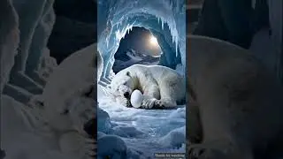 A large egg rolls through the snow and reaches a bear&rsquo;s cave 😭🥚❄️🐻#ai #egg #save #bear