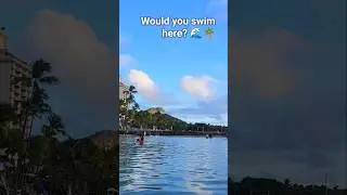 Waikiki Beach 🌊 Hawaii 🏝️World famous | Beautiful beach | Diamond Head #shorts #waikiki #aloha