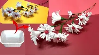 How To Make Flower stick From Waste Thermocol bowl at home |making flower bunches |Best out of waste