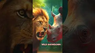 Lion vs Rhino &mdash; Amazon Showdown | Cinematic Wildlife Encounter #lionvsrhino #animalfight