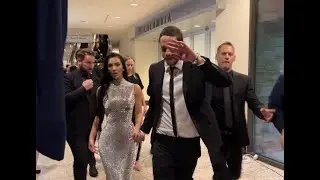 Kim Kardashian and Pete Davidson running from crowds at White House Correspondents Dinner