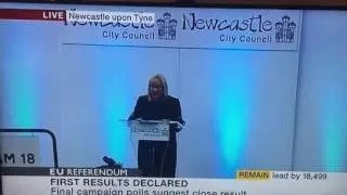 Brexit result on Newcastle upon tyne is Remain
