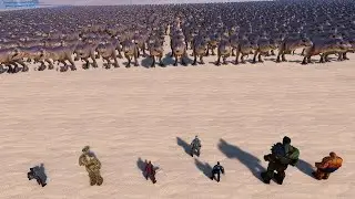 Marvel Superheroes Help Chuck Norris Attack T-rex Team - Ultimate Epic Battle Simulator