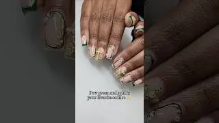 Green and gold go so well together 😍 Which set is your favorite? #Nails #greenandgoldnails