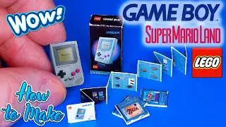 THE SMALLEST LEGO MARIO GAME BOY EVER! DIY Miniature Toy Box for Dolls