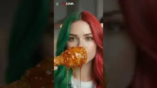 🧄 Garlic Honey Fried Chicken | Sticky Crunch ASMR 🍯🍗