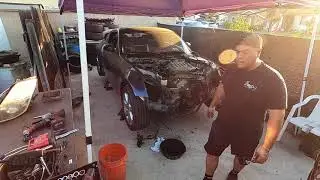 (Part 2). Removing blown engine out of our budget 350z!