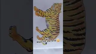 drawing of tiger with colour #tiger #animal #drawing #art #short #Kalp art