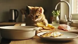 A Tiny Kitten Cooks Fish & Chips 🐱🍟 | Tiny Tale Worlds