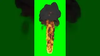 Fire green screen 4K | Fire effects animation green screen | Fire with black smoke animation