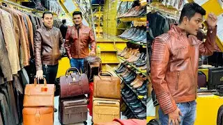 Dharavi (Mumbai) leather market/ Jacket, shoes, bag, belt all guaranteed original leather / Mozri