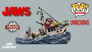 Jaws Shark Eating Boat Funko Pop Vinyl Jaws And Quint Special Edition Exclusive Movie Moment