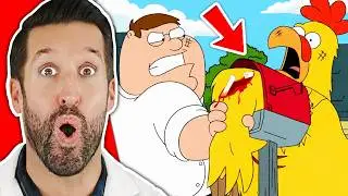 ВРАЧ смотрит на жестокие травмы в драке Гриффины с курицей #2
