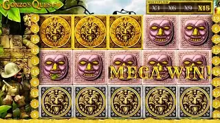 EPIC BIG WIN on GONZO&rsquo;S QUEST SLOT  Free Spins Explosion & Massive Multiplier