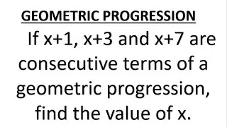 If x+1, x+3, x+7 are consecutive terms of a G P  find x