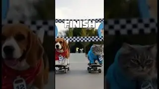 Epic Skateboard Race &ndash; Who&rsquo;s the Fastest Rider?  #cat #pets #race
