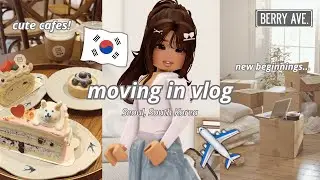 moving to south korea vlog ᯓ ✈︎ | exploring korea & cafes | voiced | berry avenue | roblox roleplay