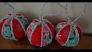 A quick fabric  christmas DIY bauble tutorial