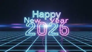 Happy New Year 2026 Background Loop colorful neon