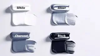 How to mix paint colors for making White, Silver, Charcoal & Black Color | Satisfying Color Mixing