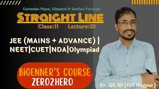 Straight Line | Class 11 | Cartesian Plane, Distance, Midpoint & Section Formula | JEE | NDA | CUET