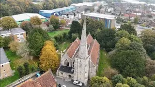 12.10.2025. 🇬🇧SALISBURY - St.MARTIN'S CHURCH and SURROUNDING AREA.  DRONE FOOTAGE 4K 60FPS 