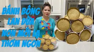 248 - Cách Làm Bánh Bông Lan Dừa Non. Công Thức Mới, Bánh Xốp Thơm Ngon Hương Dừa Non