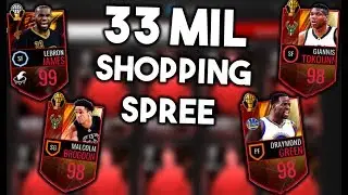 33 MIL SHOPPING SPREE = MY FIRST 99 OVR LINEUP!! NBA Live Mobile