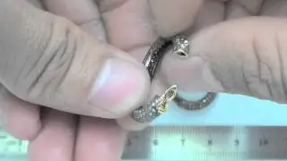 20mm Sterling Silver Pave Diamond Shortener with Solid 14K Gold Safety - PKS1687-RH