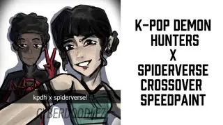 K-Pop Demon Hunters x Spiderverse Crossover Speedpaint // Zoey and Miles Morales