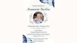 Lewensviering van Annemarie Hawkins 15 Maart 2024 om 11h00