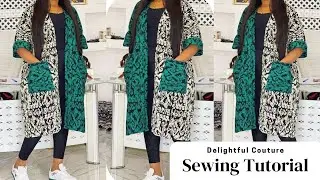 How to make a Simple Duel Fabric Kimono /pockets