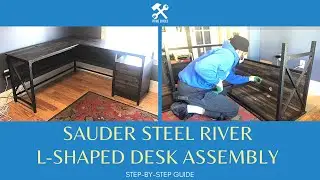 Sauder Steel River Industrial L-Shaped Desk Assembly (Model, 425908, 423976) aka Hovey L-Shape Desk