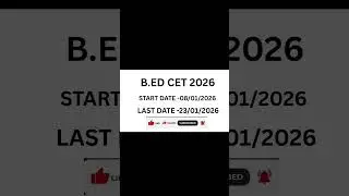 #B.ED CET 2026 #B.ED#B.EDADMISSION#B.EDLASTDATE