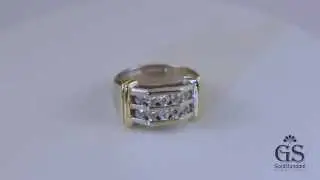 Men&rsquo;s Heavy 10KT White Yellow Gold 1.0TW Diamonds Band Ring size 10,5  (12gr)