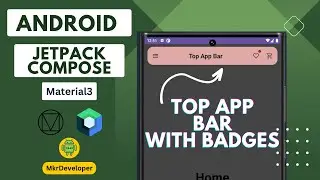 21 - ВЕРХНЯЯ ПАНЕЛЬ ПРИЛОЖЕНИЙ - со значками - Jetpack Compose - material3