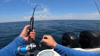 Dropping bait down 100' on artificial reef for this tasty dinner fish!