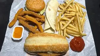 ASMR Burger King Feast, Chicken Sandwich, Chicken Fries, Fries, Wrap, Whooper Jr Whispered Ramble