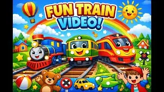 Colorful Train for Kids 🚂 | Fun Railway Video for Children
