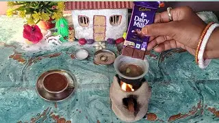 Miniature Chocolate Tea | Tea Recipe | Mini Cooking | Miniature Rannaghor |