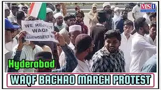 CHALO TANK BUND PEACEFUL PROTEST AGAINST WAQF ACT WAQF BACHAO AMBEDKAR STATUE HUSSAIN SAGAR HYD